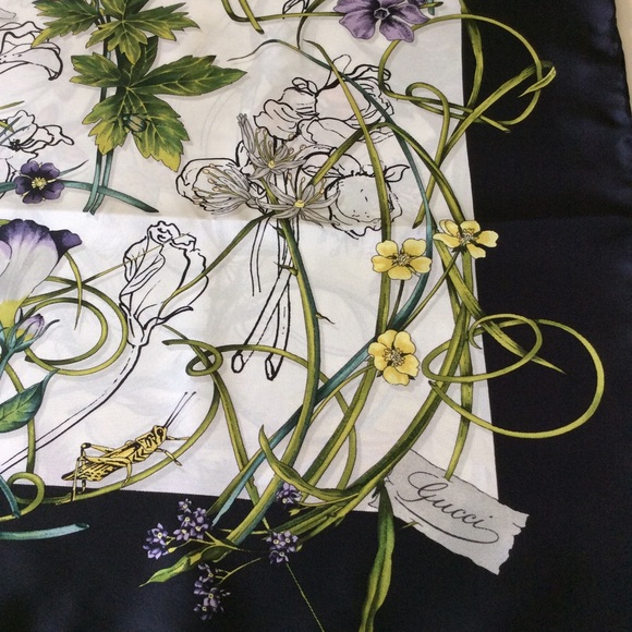 Gucci Floral Silk Scarf/ Wrap - Picture 3 of 6